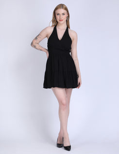 Halter Neck Knotted Mini Dress