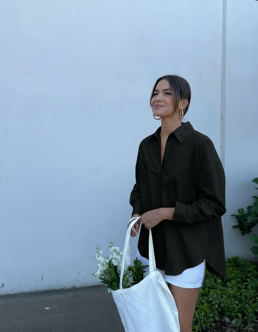 Solid oversized fit shirt